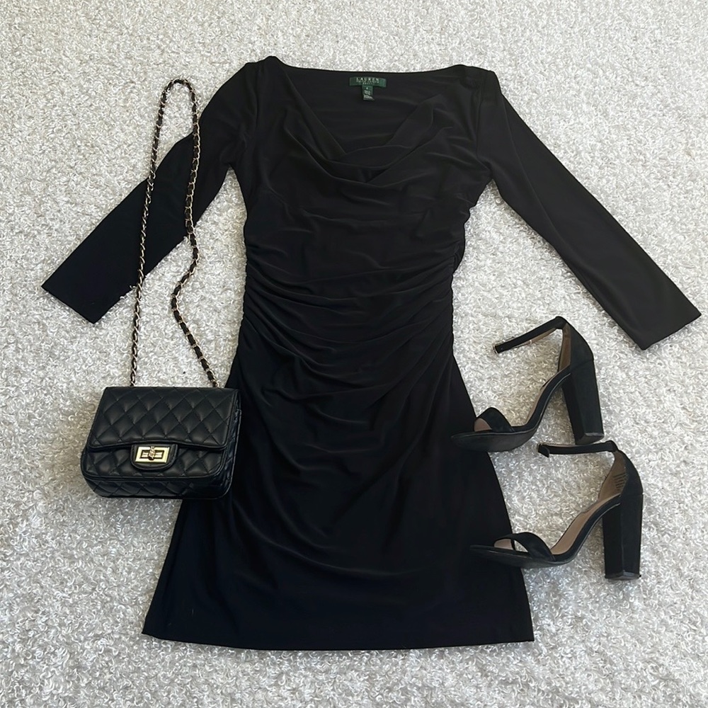 COPY - Ralph Lauren black cowl neck dress